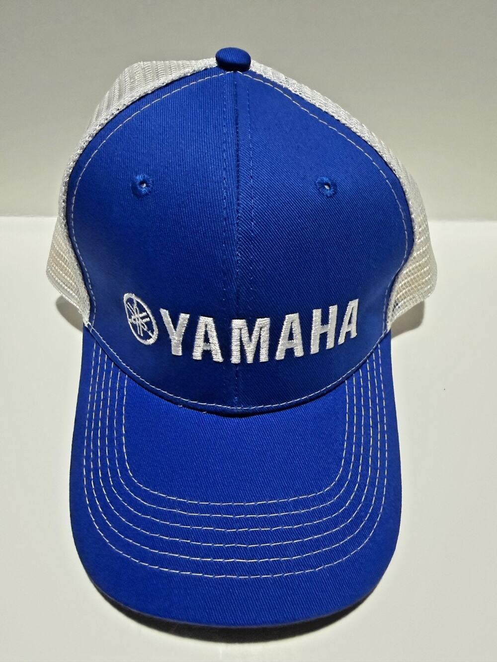 Yamaha Snapback Trucker Hat Mesh Back Cap Blue & White Authentic